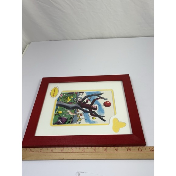 Vintage Curious George Framed Wall Art Print Monkey Balloon Zoo Animals Red - Picture 8 of 8